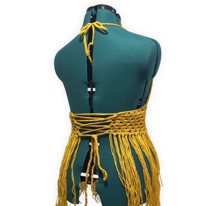 GOLD FRINGE DIAMOND - CROCHET TOP