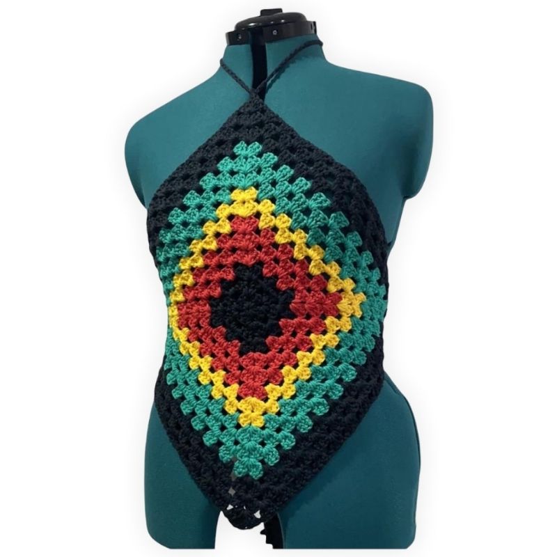 REGGAE DIAMOND CROCHET COTTON TOP – KimbertsKreations