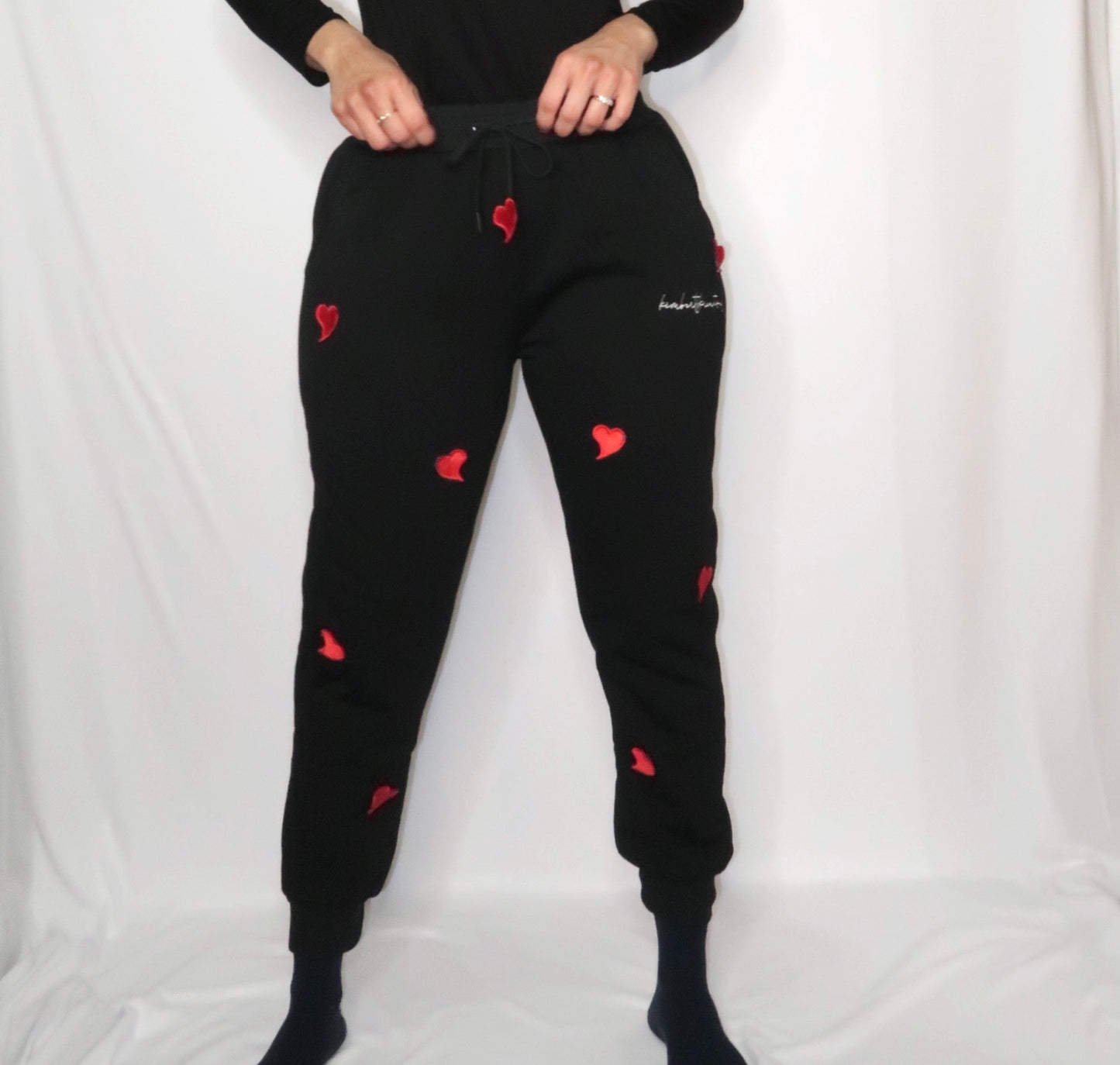 WOOL LINED SWEATPANTS - AMOR MIO IN BLACK