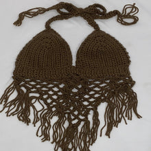 Cargar imagen en el visor de la galería, DIAMONDS FRINGED TOP - BROWN
