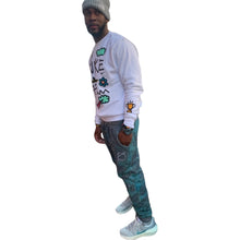 Load image into Gallery viewer, WOOL LINED TIE DYE SWEATPANTS - GREY - BABY BLUE
