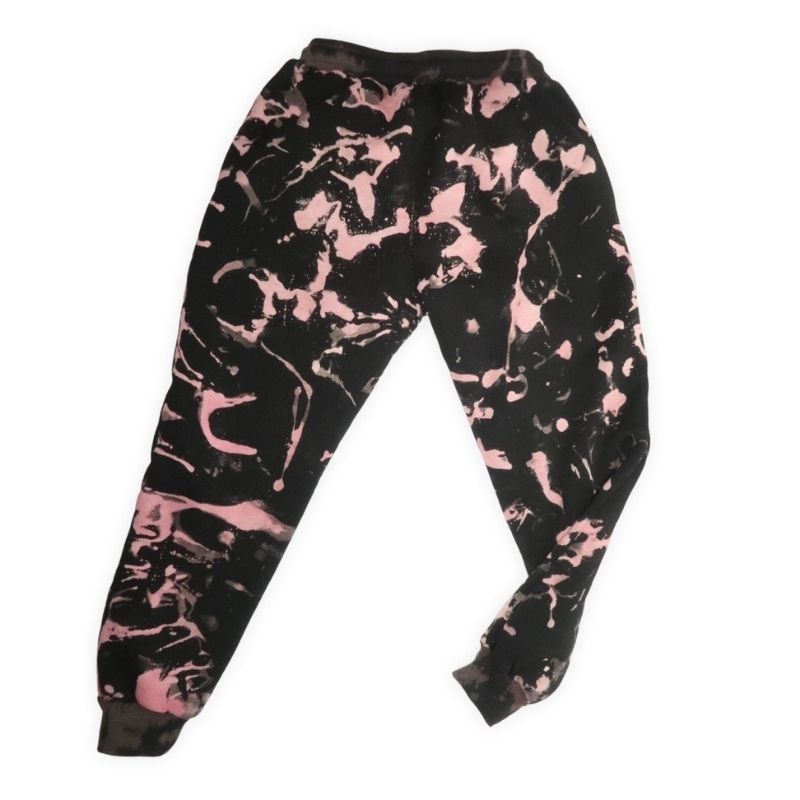 WOOL LINED TIE DYE SWEATPANTS - PINK LOVE