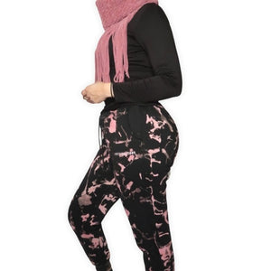 WOOL LINED TIE DYE SWEATPANTS - PINK LOVE