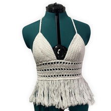 Cargar imagen en el visor de la galería, DIAMONDS FRINGE TOP - WHITE
