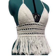 Cargar imagen en el visor de la galería, DIAMONDS FRINGE TOP - WHITE

