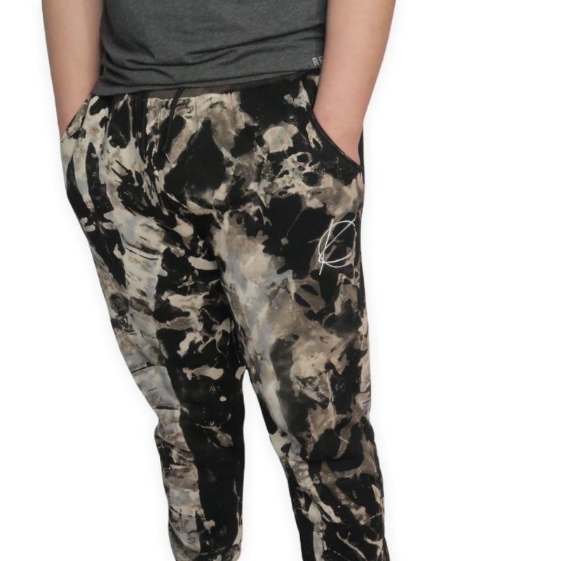 WOOL LINED TIE DYE SWEATPANTS - DARK GANYMEDE