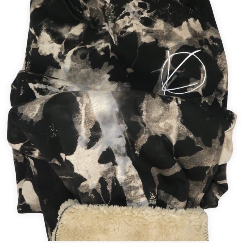 WOOL LINED TIE DYE SWEATPANTS - DARK GANYMEDE