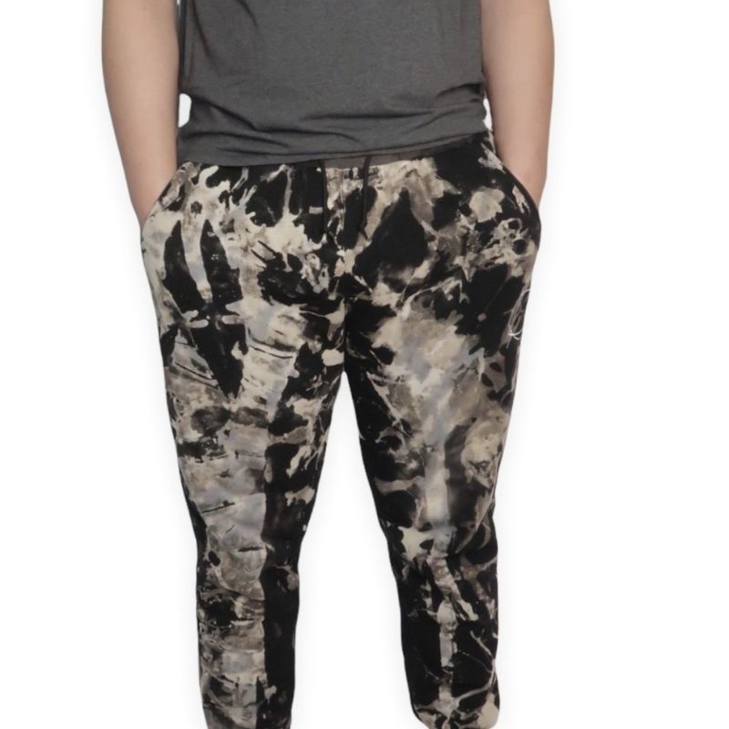 WOOL LINED TIE DYE SWEATPANTS - DARK GANYMEDE