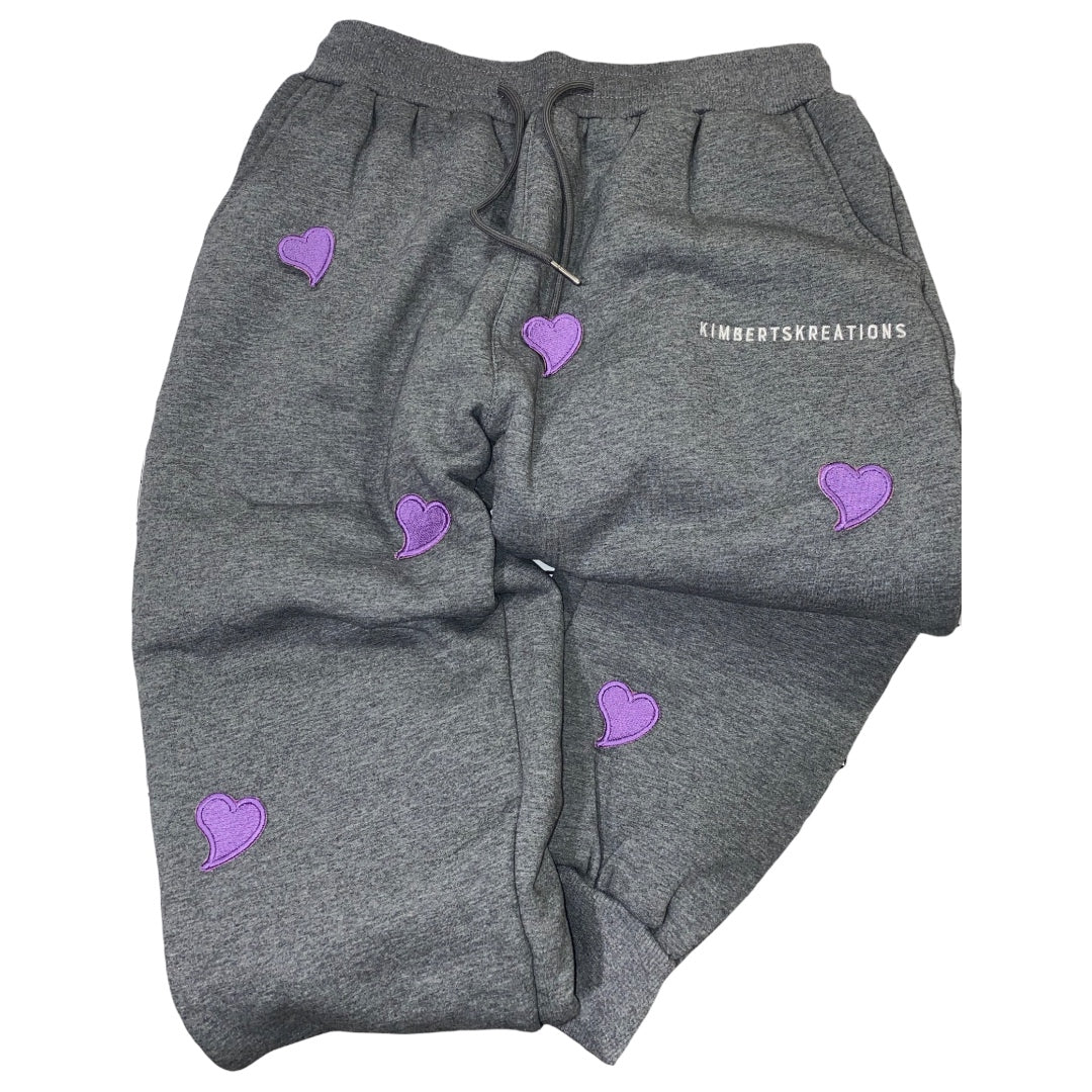 WOOL LINED SWEATPANTS - AMOR MIO IN SPACE GREY