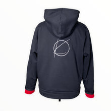 Cargar imagen en el visor de la galería, Black and Red Embroidered Reversible Unisex Hoodie
