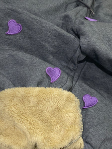 WOOL LINED SWEATPANTS - AMOR MIO IN SPACE GREY