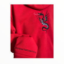 Cargar imagen en el visor de la galería, Black and Red Embroidered Reversible Unisex Hoodie
